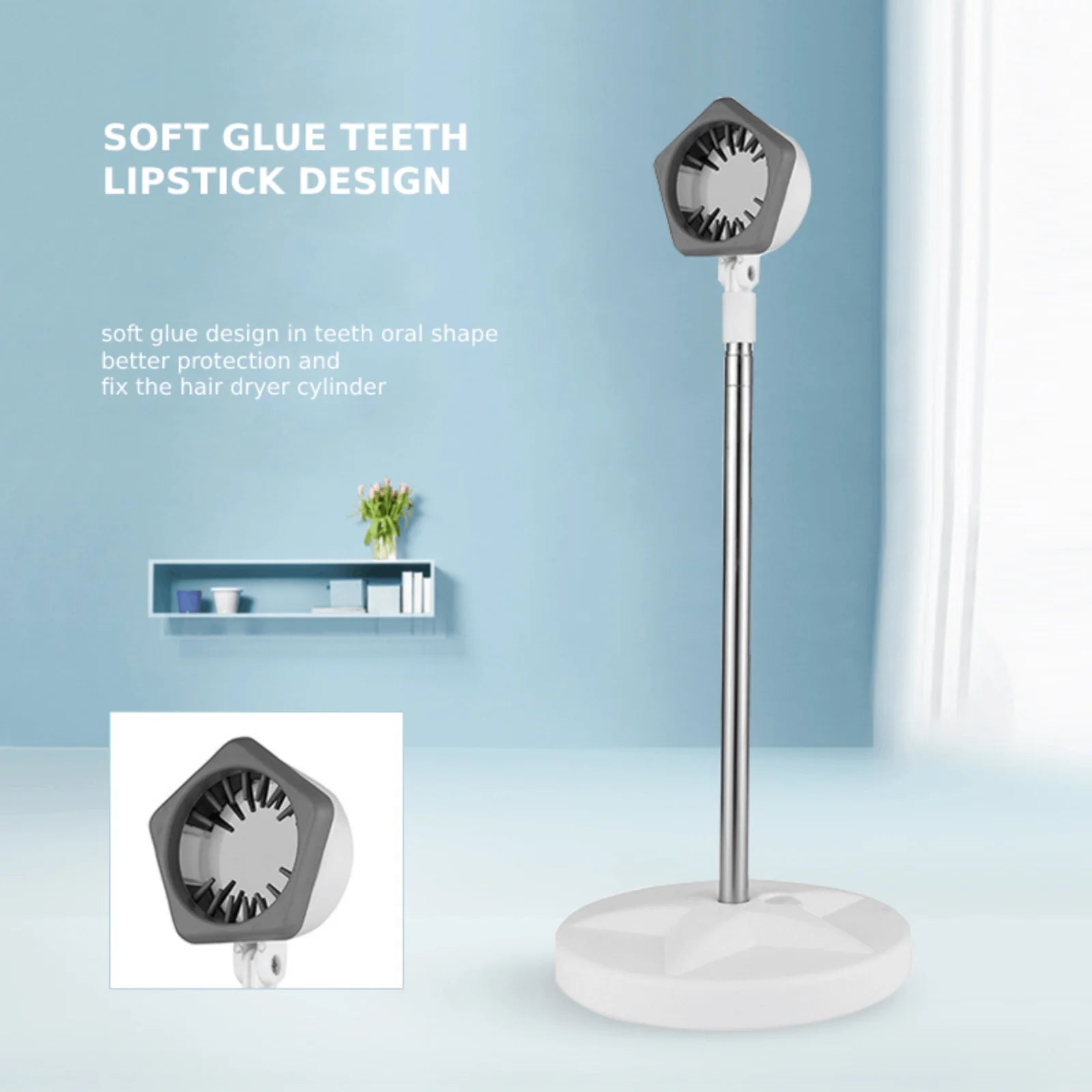 Adjustable Hair Dryer Holder Floor Stand Hands Free